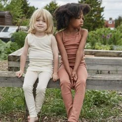 SISKIN Kids Wool Merino Wool/Silk Pointelle Leggings - Rosewood