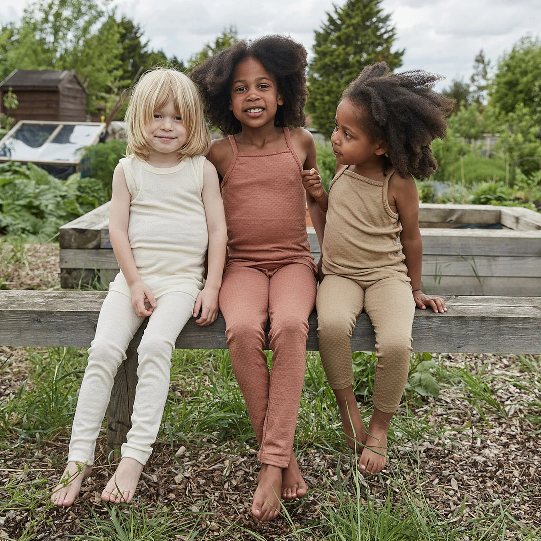 SISKIN Merino Wool/Silk Pointelle Vest - Pearl