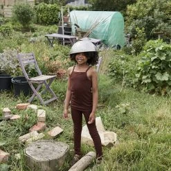 SISKIN Merino Wool/Silk Pointelle Leggings - Chestnut Kids Wool