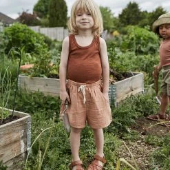 SISKIN By Engel Exclusive Organic Merino Wool & Silk Sleeveless Top - Deep Rust Kids Wool