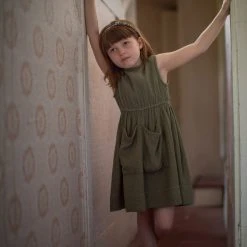 Soor Ploom Organic Cotton Orla Dress - Dill