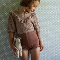 Soor Ploom Organic Pima Cotton Nancy Top - Dark Tea Cotton & Linen