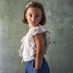 Soor Ploom Organic Cotton Emeline Blouse - Pinstripe Cotton & Linen