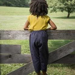 Soor Ploom Cotton & Linen Linen/Cotton Otto Trousers - Dark Ticking Stripe