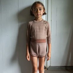 Soor Ploom Cotton & Linen Organic Pima Cotton Lou Pullover - Dark Tea