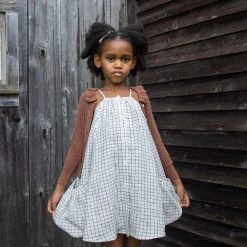 Soor Ploom Linen Prim Dress - Graph Paper