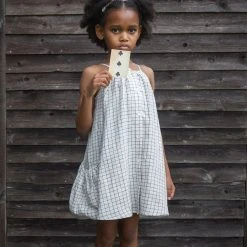 Soor Ploom Linen Prim Dress - Graph Paper