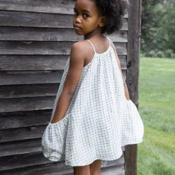 Soor Ploom Linen Prim Dress - Graph Paper