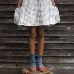 Soor Ploom Linen Prim Dress - Graph Paper