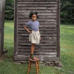 Soor Ploom Cotton & Linen Linen/Cotton Emelia Skirt - Ticking Stripe