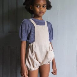 Soor Ploom Linen Oona Romper - Tea Cotton & Linen