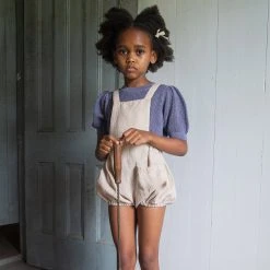 Soor Ploom Linen Oona Romper - Tea Cotton & Linen