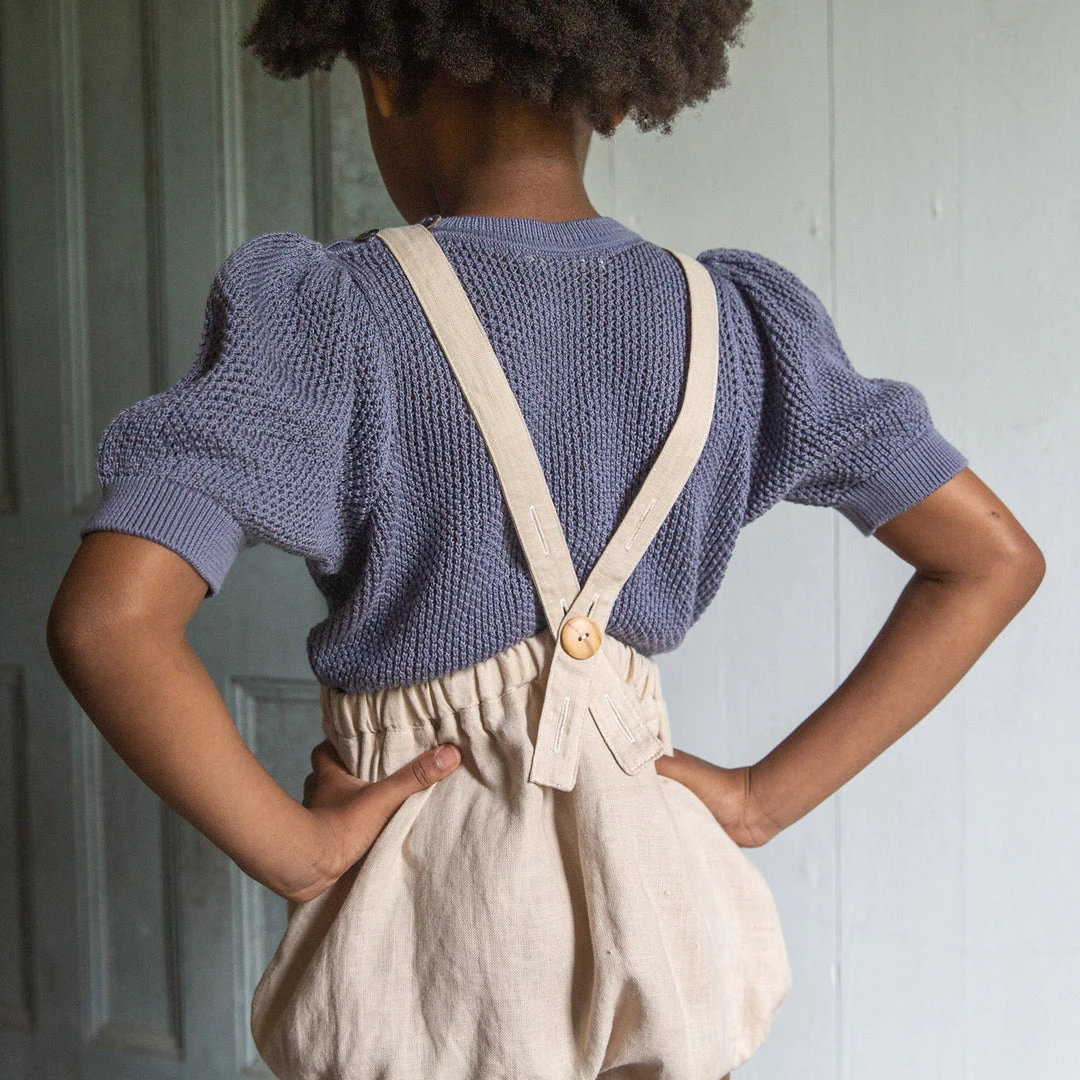 Soor Ploom Linen Oona Romper - Tea Cotton & Linen