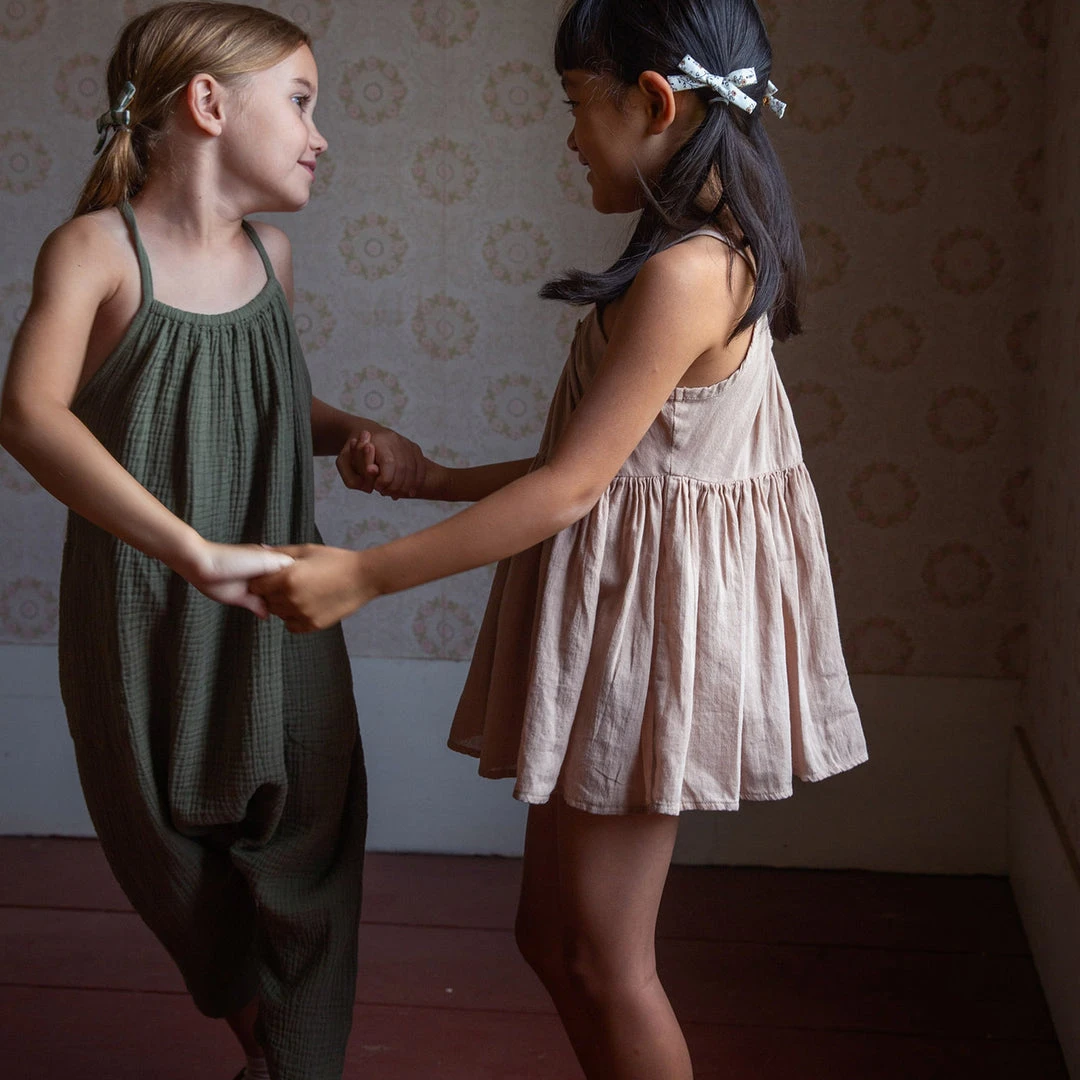 Soor Ploom Cotton Ines Romper - Dill