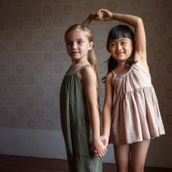 Soor Ploom Cotton Ines Romper - Dill