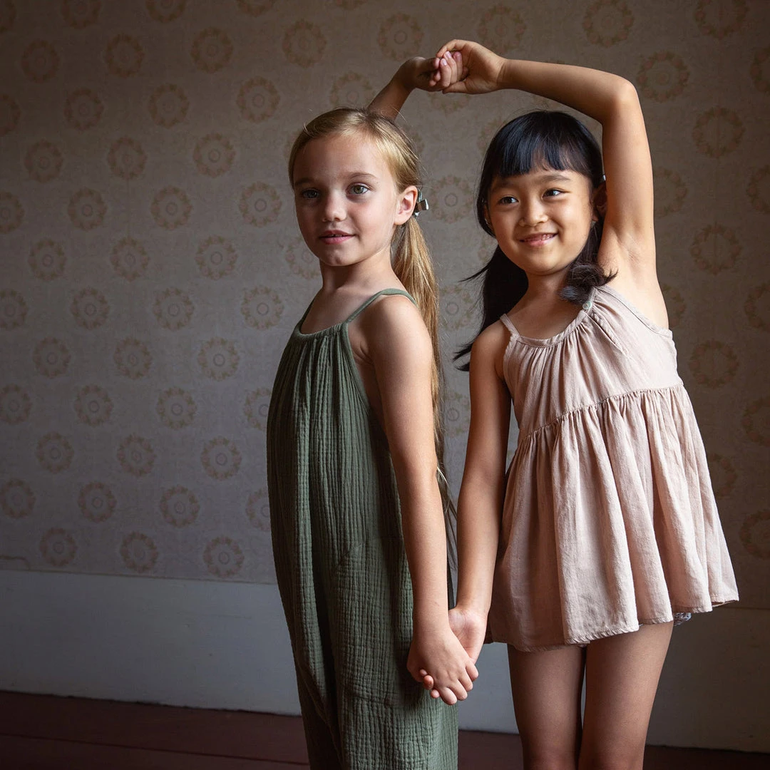 Soor Ploom Cotton Ines Romper - Dill