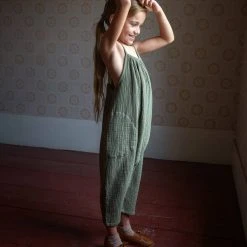 Soor Ploom Cotton Ines Romper - Dill