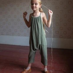 Soor Ploom Cotton Ines Romper - Dill