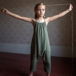 Soor Ploom Cotton Ines Romper - Dill