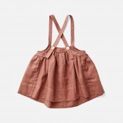 Soor Ploom Linen Eloise Pinafore - Henna Cotton & Linen