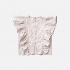 Soor Ploom Organic Cotton Emeline Blouse - Pinstripe Cotton & Linen
