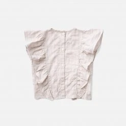 Soor Ploom Organic Cotton Emeline Blouse - Pinstripe Cotton & Linen