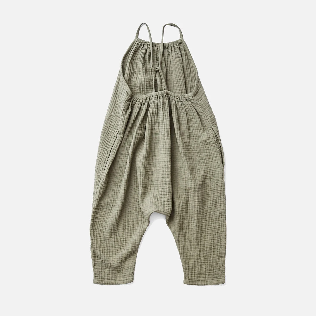 Soor Ploom Cotton Ines Romper - Dill