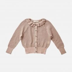 Soor Ploom Organic Pima Cotton Iona Cardigan - Dark Tea
