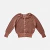 Soor Ploom Cotton & Linen Organic Pima Cotton Iona Cardigan - Henna