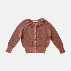 Soor Ploom Cotton & Linen Organic Pima Cotton Iona Cardigan - Henna