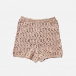 Soor Ploom Organic Pima Cotton Lacey Shortie - Dark Tea Cotton & Linen