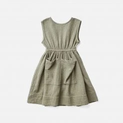 Soor Ploom Organic Cotton Orla Dress - Dill