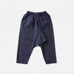Soor Ploom Cotton & Linen Linen/Cotton Otto Trousers - Dark Ticking Stripe