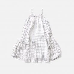 Soor Ploom Linen Prim Dress - Graph Paper