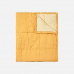 Summer & Storm Baby Gifts Linen Stonewashed Quilted Duvet/Play Mat - Sunshine & Pastel