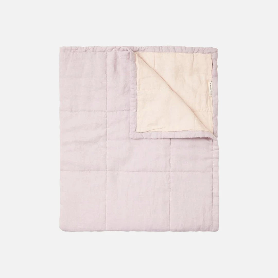 Summer & Storm Linen Stonewashed Quilted Duvet/Play Mat - Musk & Orchard Baby Gifts