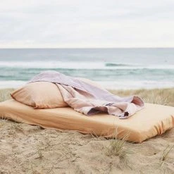 Summer & Storm Linen Stonewashed Quilted Duvet/Play Mat - Musk & Orchard Baby Gifts