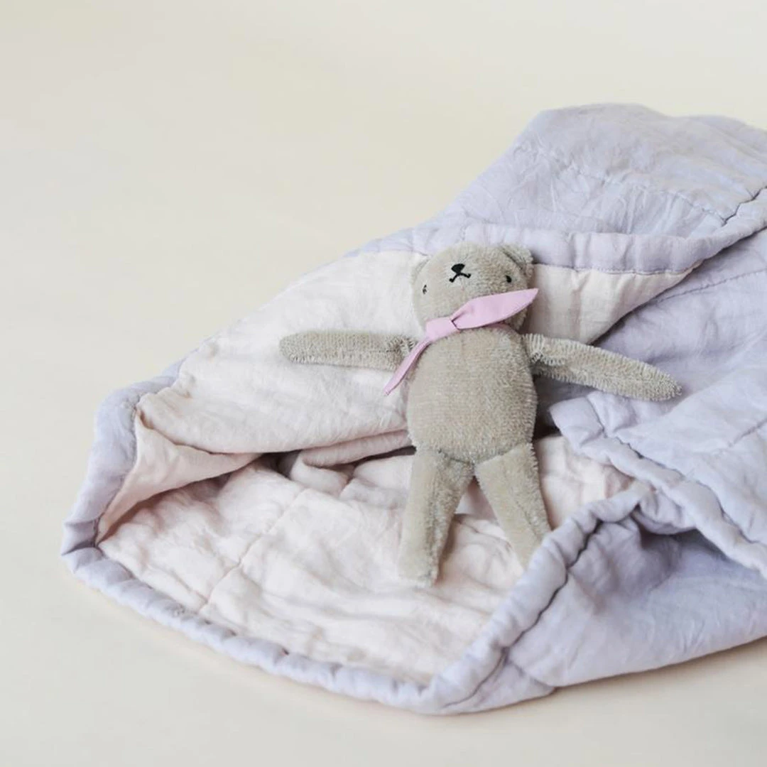Summer & Storm Linen Stonewashed Quilted Duvet/Play Mat - Musk & Orchard Baby Gifts
