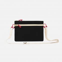 YKRA Bags Cotton Canvas Side Pouch Bag - Black