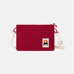 YKRA Cotton Canvas Side Pouch Bag - Bordeaux Bags