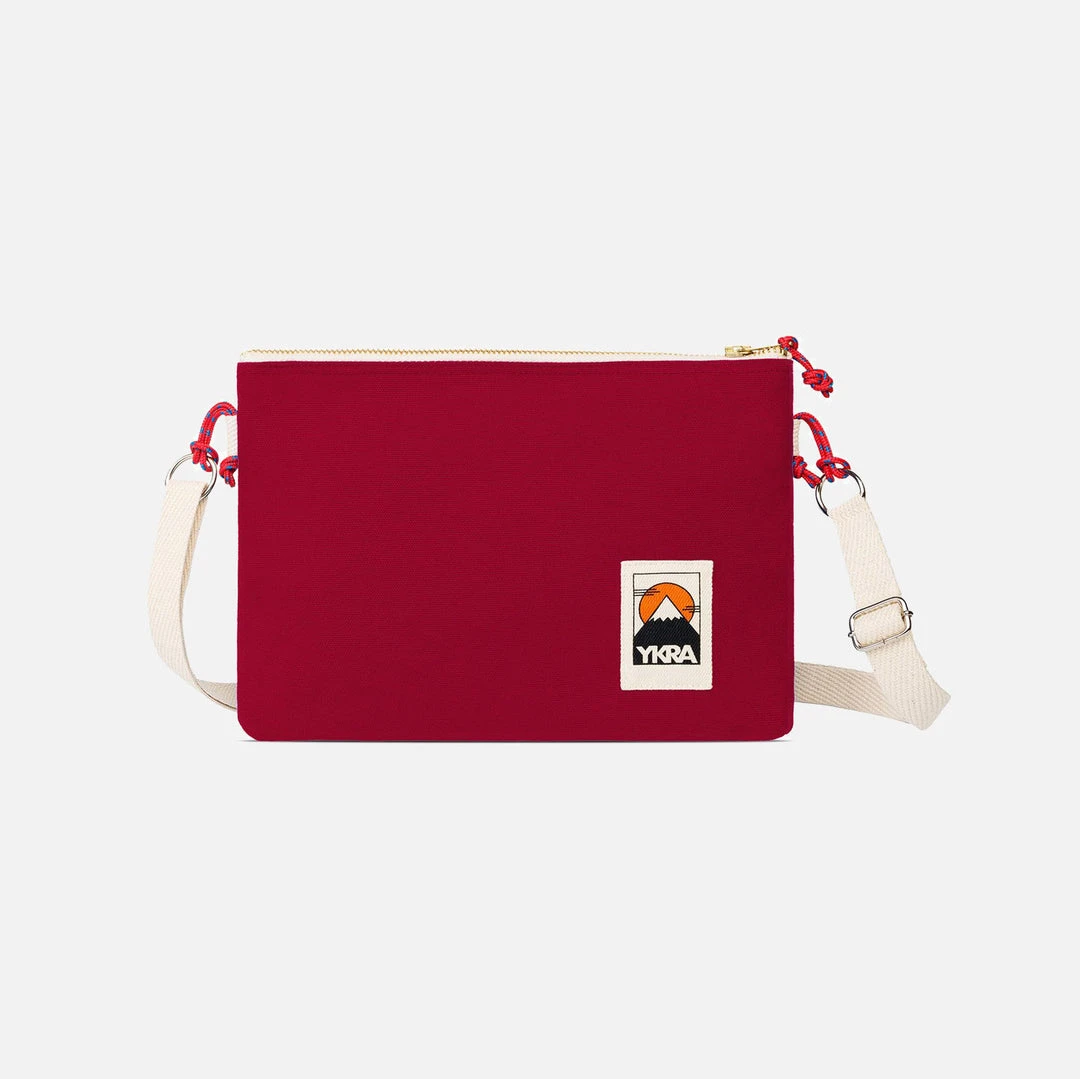 YKRA Cotton Canvas Side Pouch Bag - Bordeaux Bags