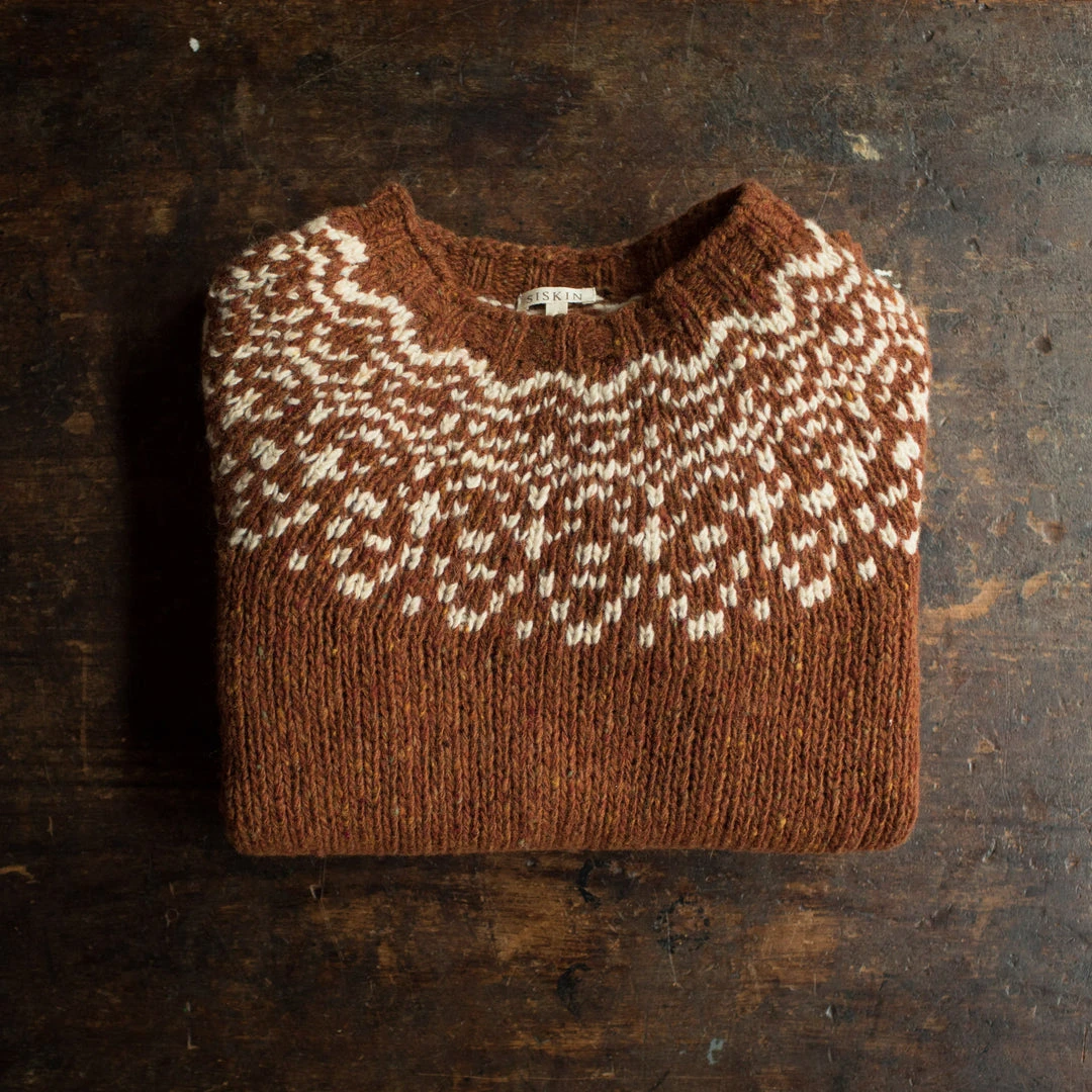 SISKIN Adult's Donegal Merino Wool Isle Sweater - Cinnamon