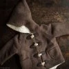 Kleine Schobbejak Wool/Cotton Sherpa Pixie Hooded Coat - Hazel Brown Baby Wool