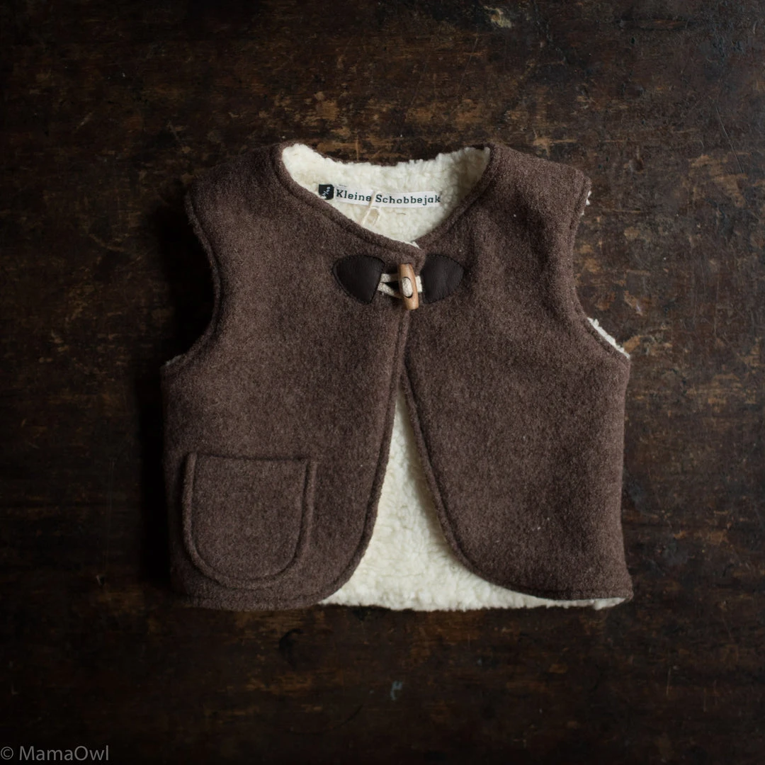 Kleine Schobbejak Tops & Sweaters Wool/Cotton Sherpa Vest - Hazel Brown