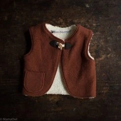 Kleine Schobbejak Wool/Cotton Sherpa Vest - Terracotta