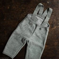 Disana Exclusive Organic Boiled Merino Wool Pocket Dungarees - Grey