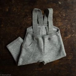 Disana Exclusive Organic Boiled Merino Wool Pocket Dungarees - Grey