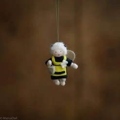 Fairies Toys Handmade Small Wool Hanging Bee