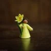 Fairies Toys Handmade Wool Fairy Holding Flower - Daffodil - Brown