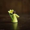 Fairies Toys Handmade Wool Fairy Holding Flower - Daffodil - Black